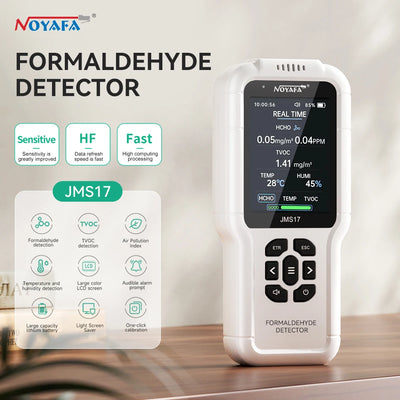 NOYAFA 4in1 Gas Detector Multi Function Monitor JMS17 Air Quality Tester Analyzer HCHO TVOC Temperature Humidity Meter Generator