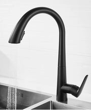 Gun Gray Pull-out Kitchen Faucet Hot And Cold Water Washbasin Sink Faucet Rotatable Retractable Black And White 60CM Pull