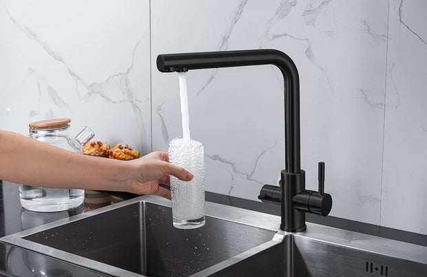 DQOK Drinking Filtered Water Kitchen Faucet Purification Tap Dual Handle Faucet Kitchen Sink Tap