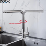 DQOK Drinking Filtered Water Kitchen Faucet Purification Tap Dual Handle Faucet Kitchen Sink Tap