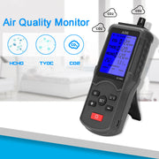 8in1 Air Quality Tester CO2 Meter Gas Analyzer CO2 Sensor TVOC Meter Carbon Dioxide Sensor Temperature Humidity Measuring Device