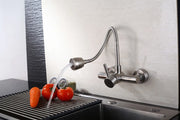 Onyzpily Free Shipping Black Brushed Kitchen Faucet Wall Mounted 2 Models Hot&Cold Water Sink Faucet 360 Rotation Sprayer Taps