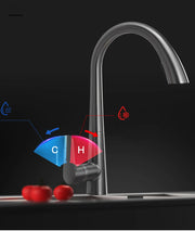 Gun Gray Pull-out Kitchen Faucet Hot And Cold Water Washbasin Sink Faucet Rotatable Retractable Black And White 60CM Pull