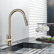 Black Kitchen Faucet Two Function Single Handle Pull Out Mixer Hot and Cold Water Taps Deck Mounted