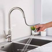 Black Kitchen Faucet Two Function Single Handle Pull Out Mixer Hot and Cold Water Taps Deck Mounted