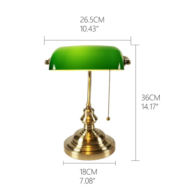 Green/Blue/Amber/White Color Glass Replace Cover/ Retro Bankers Table Lamp With Plug&Zipper Switch For Home Hotel Work Study