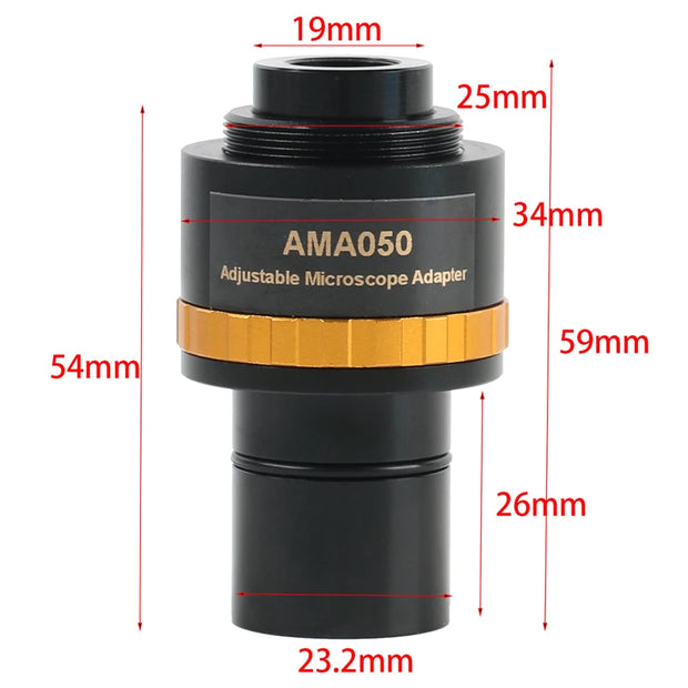 0.37X 0.5X 0.75X Focusable Microscope Electronic Eyepiece C Mount Adapter Lens to 23.2mm Interface For Video Microscope Camera