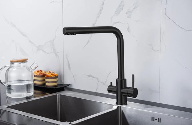 DQOK Drinking Filtered Water Kitchen Faucet Purification Tap Dual Handle Faucet Kitchen Sink Tap