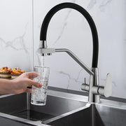 DQOK Drinking Filtered Water Kitchen Faucet Purification Tap Dual Handle Faucet Kitchen Sink Tap