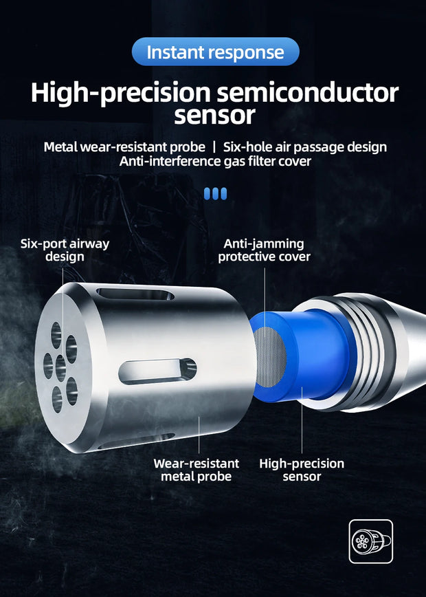 Combustible Gas Leak Detector 50000PPM 100%LEL Sound Light Alarm Flammable Natural Gas Detector Methane Alcohol Gas Analyzer