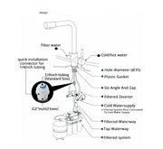 SHBSHAIMY Filter Kitchen Faucet Drinking Water Kitchen Tap Deck Mounted Dual Handles 3-Way Hot Cold Water Mixer