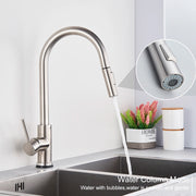 Black Kitchen Faucet Two Function Single Handle Pull Out Mixer Hot and Cold Water Taps Deck Mounted