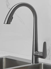 Gun Gray Pull-out Kitchen Faucet Hot And Cold Water Washbasin Sink Faucet Rotatable Retractable Black And White 60CM Pull