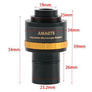 0.37X 0.5X 0.75X Focusable Microscope Electronic Eyepiece C Mount Adapter Lens to 23.2mm Interface For Video Microscope Camera