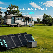 Portable Power Station M2000 with 2x200W Solar Panel 400W,2008Wh Capacity with 15 Ports,Fast Charging,Solar Generator Expandable