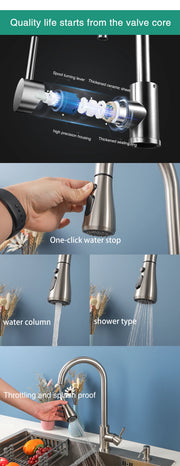 Fliger Pull Out Kitchen Faucet Gold Faucet Stainless Steel Kitchen Sink Faucets Pull Out Spout Kitchen Sink Mixer Tap