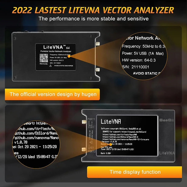 LiteVNA 4 inch NanoVNA 50kHz-6.3GHz / 10KHz -1.5GHz Vector Network Analyzer Antenna Analyzer HF VHF UHF SWR HW Version 4.3