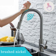 DQOK Kitchen Faucet Pull Out  Brushed Nickle Sensor Stainless Steel Black Smart Induction Mixed Tap Touch Control Sink Tap