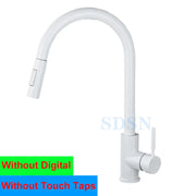 Smart Digital Touch Kitchen Mixer Tap Brushed Pull Out Kitchen Faucet Hot Cold Water Tap Sensor Touch Digital Kitchen Faucet