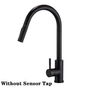 White Sensor Pull Down Kitchen Faucets Hot and Cold Touch Stainless Steel Kitchen Faucets Mixer Home Sensor Touch Kitchen Taps