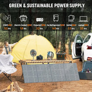 Solar-Generator-Camping-Portable-Power-Station-with-Foldable-Solar-Panel-Lithium Battery Power Bank with Outlet for Road Trip