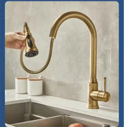 Antique Pull Out Kitchen Faucet Brass Sink Faucet Mixer Tap 360 degree rotation torneira cozinha mixer taps Kitchen Tap