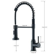 Matte Black Kitchen Sink Faucet One Handle Spring Hot and Cold Water Tap Deck Mounted Bathroom Chrome Kitchen Crane