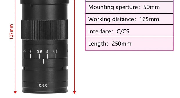 Adjustable 100X 150X 300X 600X zoom C Mount optical lens 0.7X~ 4.5x magnification 10A microscope lens