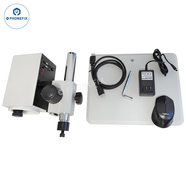 4K 2K Dual-Camera Panorama Microscope 0.7-5.6x HDMI USB Output for Phone PCB Motherboards Sodering Repair Lab With LED Light