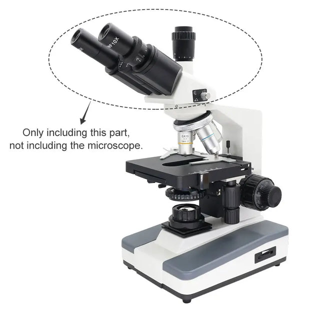 Metal Biological Microscope Head w/ WF10X WF16X Eyepiece Trinocular Microscope Head for Biological Microscope