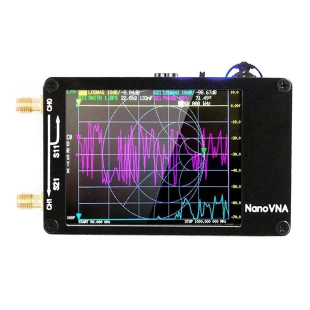 NanoVNA Tester 50KHz-1.5GHz Standing Shortwave MF-HF VHF-UHF Antenna Analyzer with Card Slot Built-in DropShipping