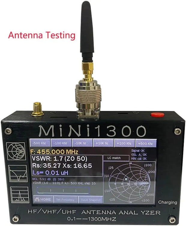 Upgraded Mini1300 Antenna Analyzer 0.1Mhz~1300MHz with SMA Calibration Kits Vector Network Analyzer Multitester Portable Al