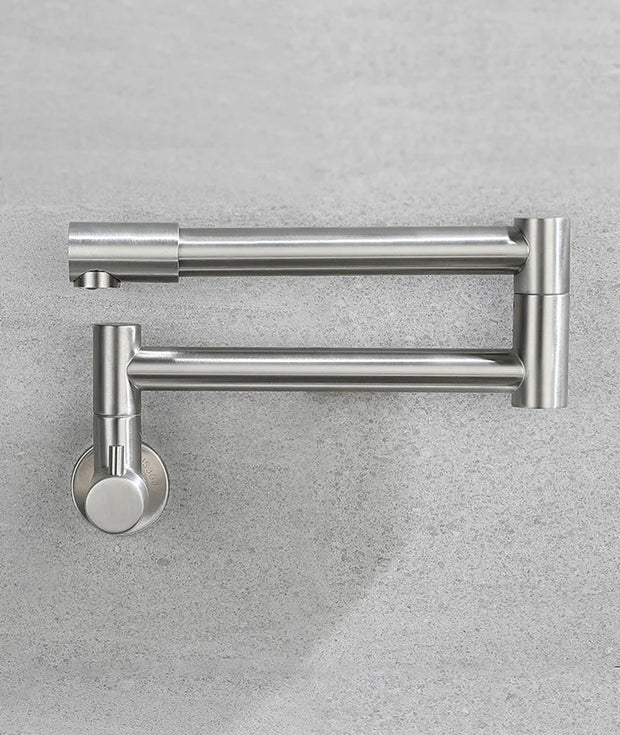 304 Stainless Steel Foldable Kitchen Sink Faucet Wall Mounted Nickel/Black Single Cold Sink Kitchen Tap Pot Filler Tap