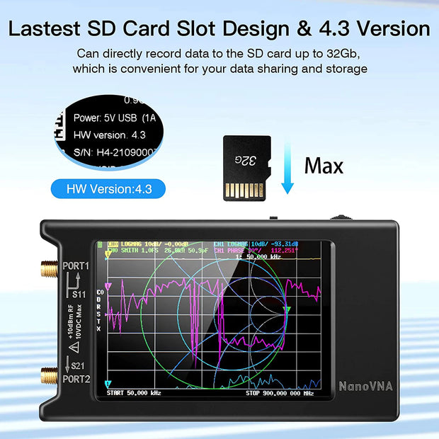 Spectrum Anslyzer NanoVNA-H4 Vector Network Antenna Analyzer 10KHz-1.5GHz MF HF VHF UHF Antenna Tuner nano vna NanoVNA-H