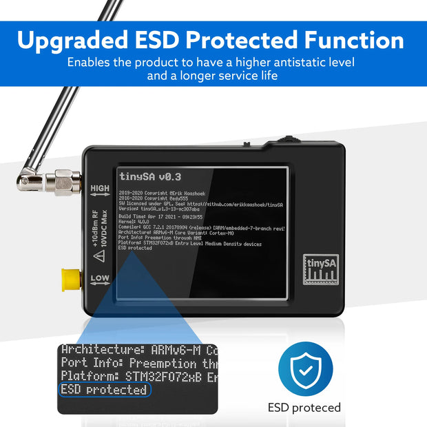 2023 New Handheld 2.8" Display Tiny Spectrum Analyzer TinySA ULTRA 4" Display 100kHz to 5.3GHz with 32GB Card Version V0.4.5.1