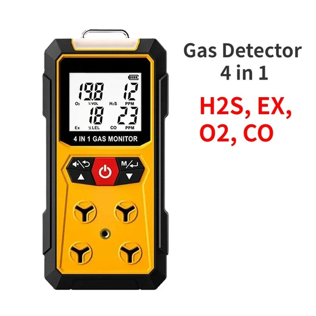 Gas Detector Meter Oxygen O2 Carbon Monoxide CO H2S Ex Combustible Gas Analyzer Leak Detector Air Quality Monitor