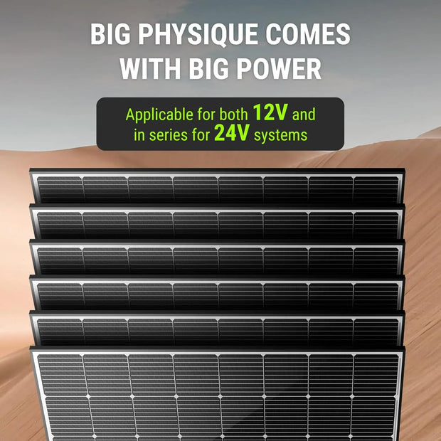 250W Solar Panel Monocrystalline for 12V 24V Norminal System with High-Efficiency Voltage  15V Cells Works Best wit