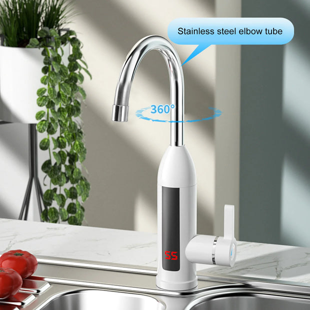 3000W Instant Water Heater Faucet IPX4 ABS Tankless Stainless Steel Kitchen Heating Tap for Home