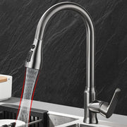 Gunmetal Grey/Black Kitchen Faucet Single Hole Pull-Out Spout Kitchen Sink Mixer Faucet Flow Spray Head Hot and Cold Mixer Fauce