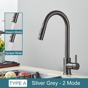 Black Kitchen Faucet Two Function Single Handle Pull Out Mixer  Hot and Cold Water Taps Deck Mounted