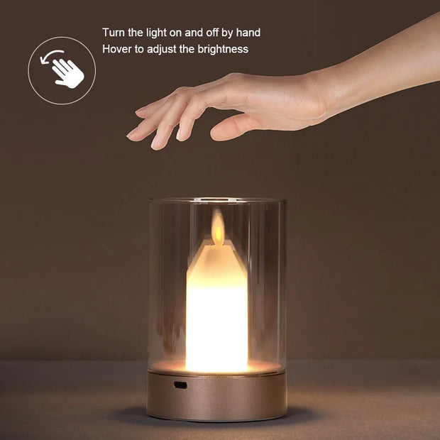 Intelligent Candlelight Atmosphere PIR Motion Sensor Manual Scanning LED Night Light USB Charging Decoration Automatic Switch