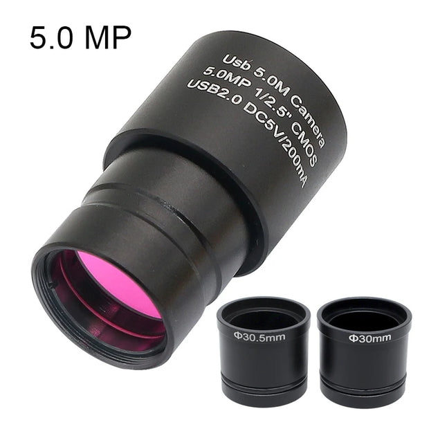 2MP/5MP CMOS USB Camera Microscope HD Electronic Eyepiece 23.2/30/30.5mm Mounting for Microscope Photograph Recording Measuring