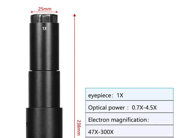 Adjustable 100X 150X 300X 600X zoom C Mount optical lens 0.7X~ 4.5x magnification 10A microscope lens