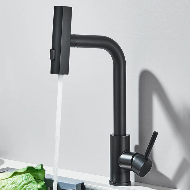 Pull Out Kitchen Faucet With Retractable 3-way Sprayer Single Handle Water Crane Tap for kitchen