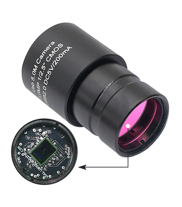 2MP/5MP CMOS USB Camera Microscope HD Electronic Eyepiece 23.2/30/30.5mm Mounting for Microscope Photograph Recording Measuring