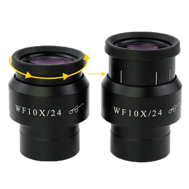 2pcs WF10X 15X WF20X/12MM Adjustable Widefield Eyepiece Ocular Eyepoint Lens 30mm Interface Binocular Stereo Microscope Eyepiece