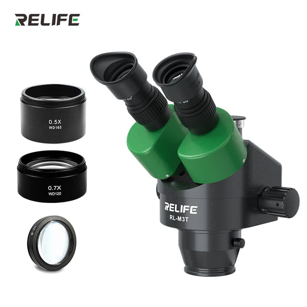 RELIFE RL-M3T Binocular Trinocular Microscope Mobile Phone Repair Electron 7-45x Long Arm 4k Camera Microscope