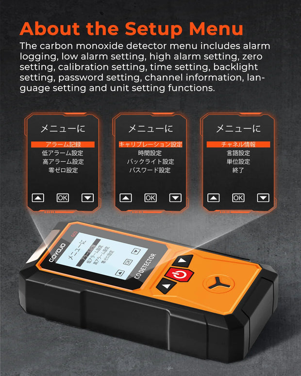 Gas Detector Meter Oxygen O2 Carbon Monoxide CO H2S Ex Combustible Gas Analyzer Leak Detector Air Quality Monitor