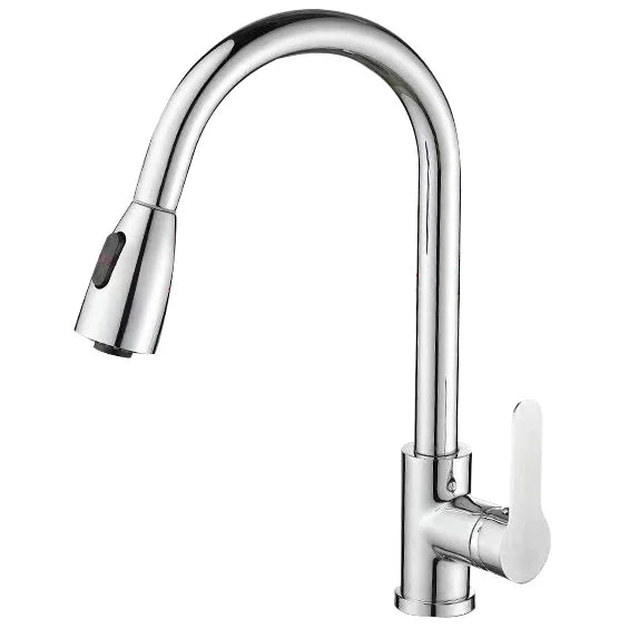 Kitchen Pull Out Faucet Stainless Steel Double Outlet Cold and Hot Water Mixer Dish Washing Basin Sink Retractable Water Tap