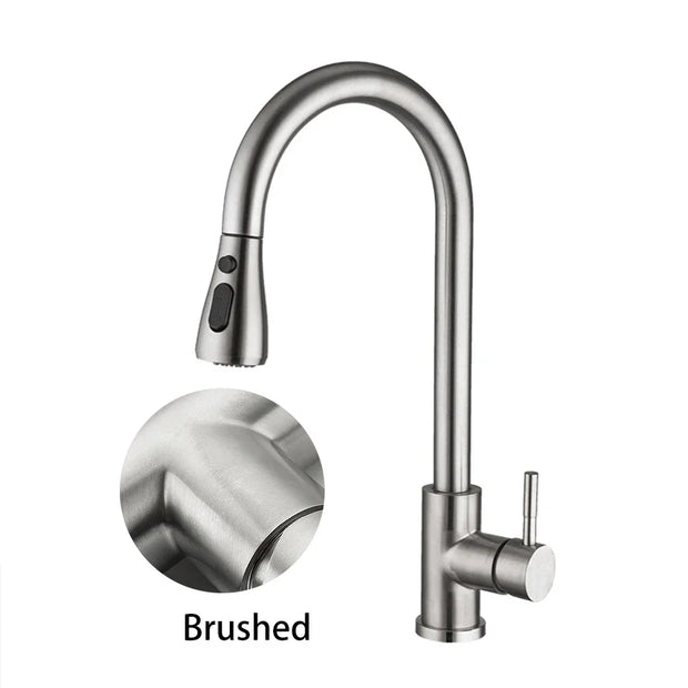 Fliger Pull Out Kitchen Faucet Gold Faucet Stainless Steel Kitchen Sink Faucets Pull Out Spout Kitchen Sink Mixer Tap